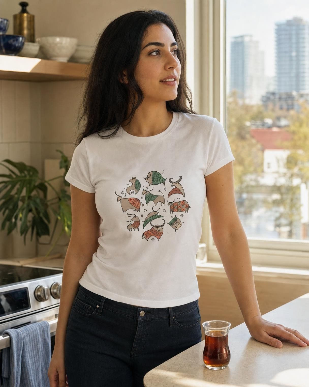 Folk Herd Illustrated Slim-Fit Tee