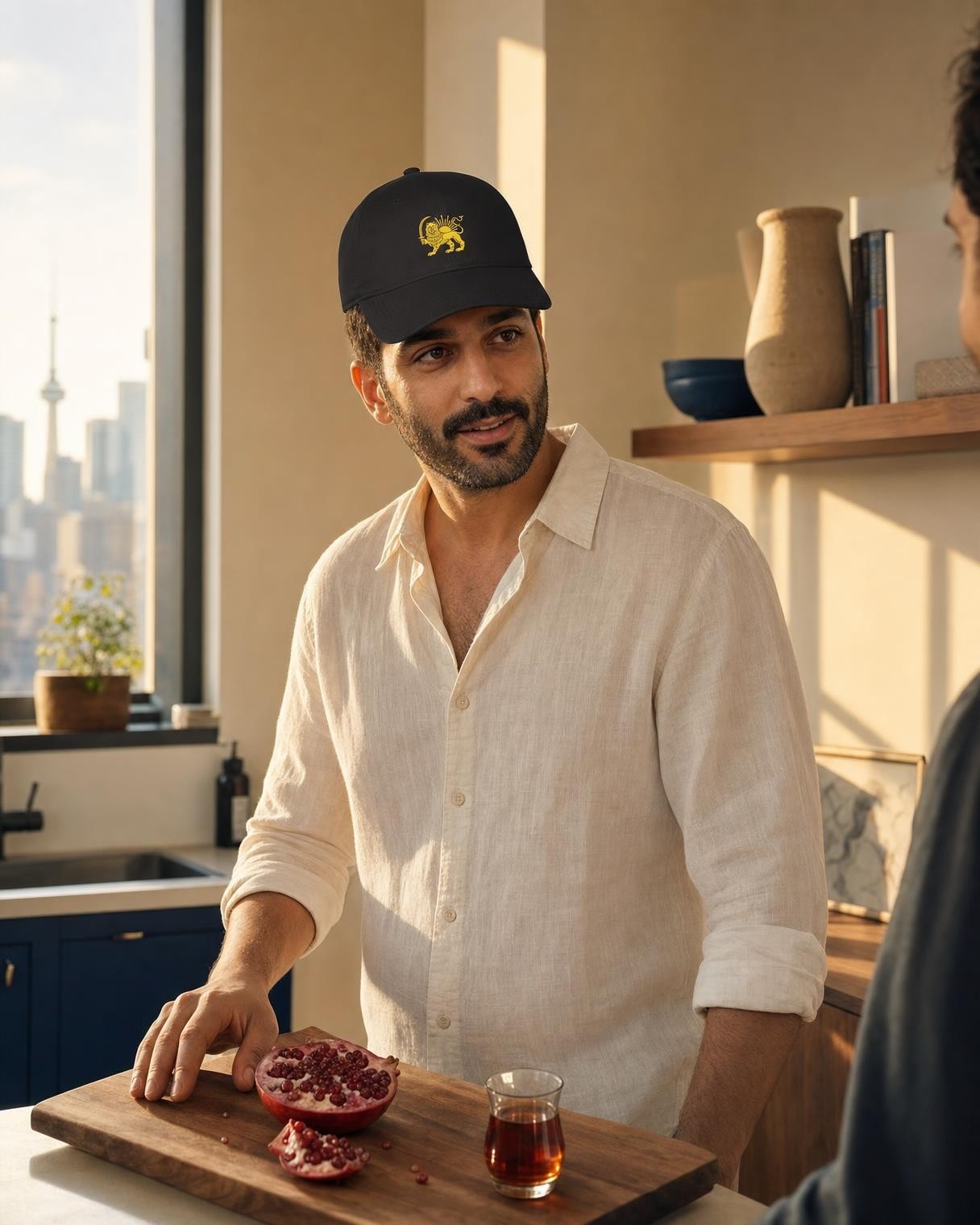 Lion and Sun Embroidered Cap - View 1